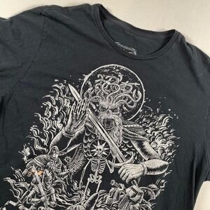 Metalocalypse Adult‎ Swim Church of the Black Klok Graphic T-Shirt Flaw